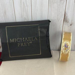 Vintage Michaela Frey Designer Bangle Bracelet is inspired by Art Nouveau Design